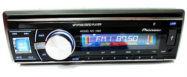 Автомагнитола универсальная Pioneer 1093 USB флешки + SD карты памяти + AUX + FM (4x50W)  