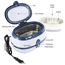 Ванна ультразвукова VGT-800 для стерилізації манікюрних інструментів, 35Вт., фото 3