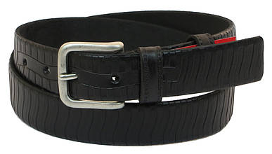 Чоловічий шкіряний ремінь під штани Skipper 1040-35 чорний 3,5 см