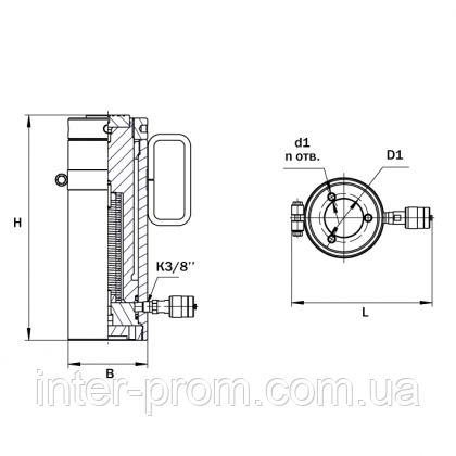 Домкрат гідравлічний вантажний алюмінієвий із фіксувальною гайкою, фото 3