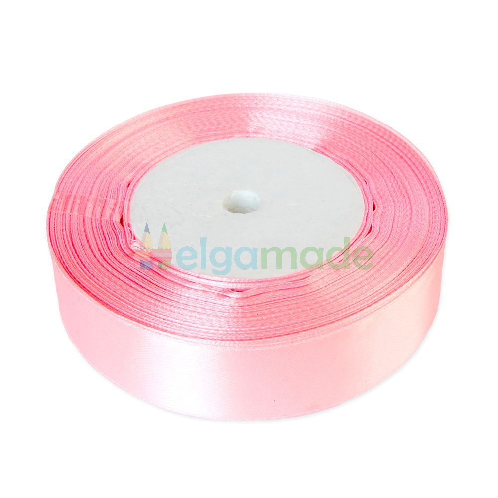Стрічка атласна 2.5 см РОЖЕВА, 23 м, фото 1