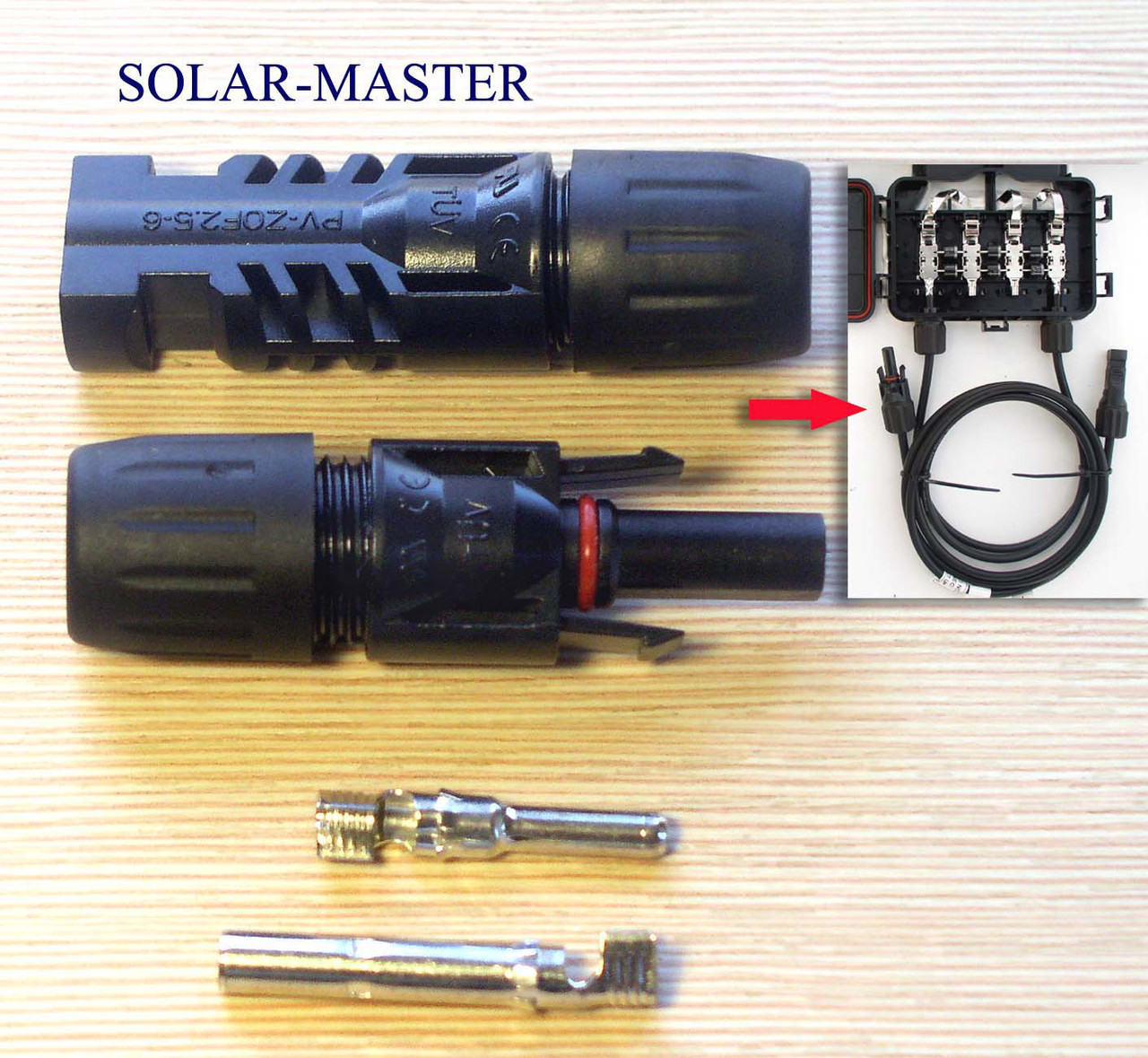 Коннекторы ( соединители ) для солнечных панелей, пара, до 6мм сечения провода - фото 1 - id-p373513655