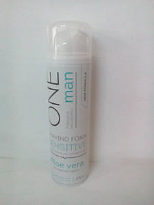Піна для гоління для чутливої шкіри з алое вера One man (загоювальний ефект) 200 мл (0870)