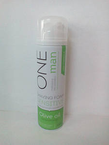 Піна для гоління для чутливої шкіри з оливковою олією Oneman (зволожувальний ефект) 200 мл (0887)