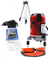 Набір професійний лазерний рівень нівелір 5 ліній 6 точок штатив з триногою 120см без боксу
