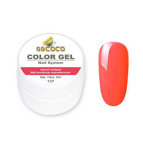 Гель-фарба GDСосо Color Gel 137 Червоно-рожевий 5 ml