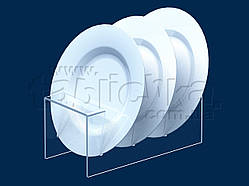 Підставка для тарілок на 3 відділення, акрил 3 мм