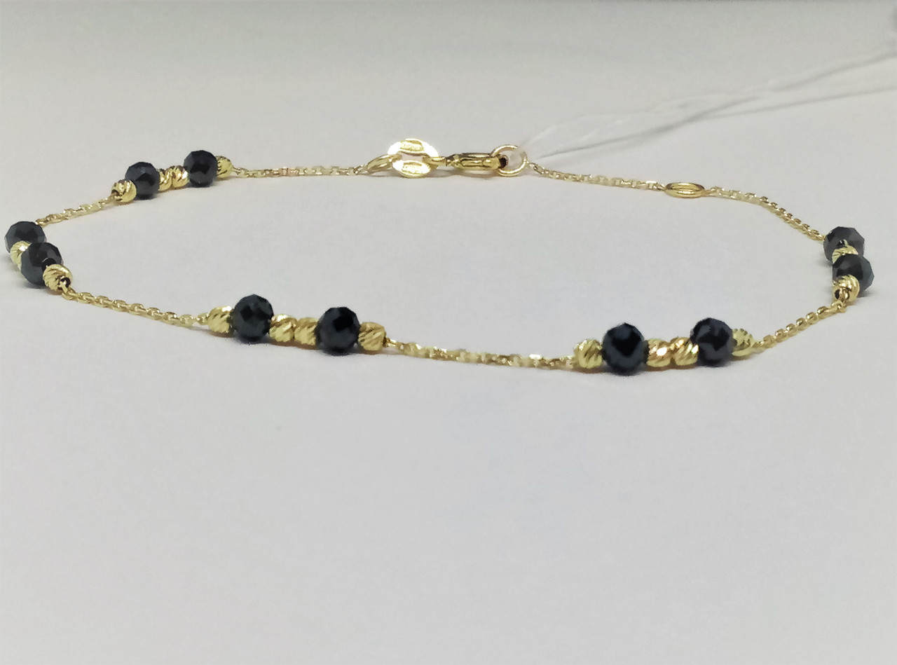 Золотий браслет (Якірне) з оніксом.  323258ЖО