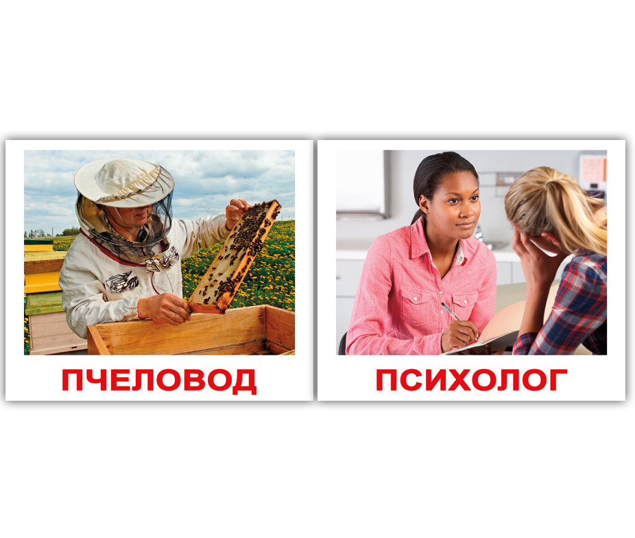 Карточки Домана "Профессии", 40 мини-карточек Русский язык Вундеркинд с ...