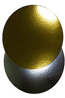 Подложка кондитерская 9 см золото-серебро двухслойная упаковка 10 штук