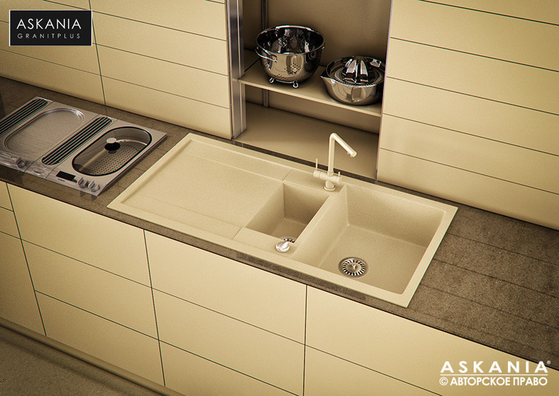 ГРАНИТНА Мойка ASKANIA «BLANCO 100» RV 04 beige