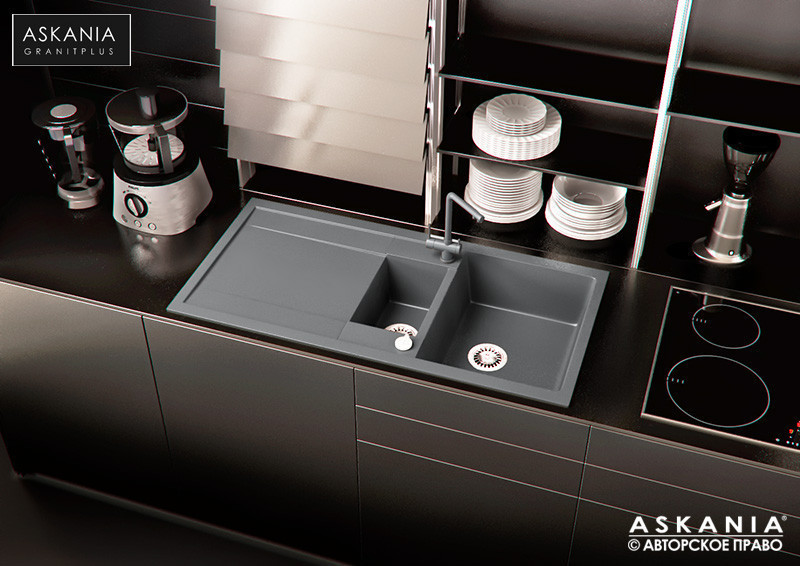 ГРАНИТНА МОЙКА ASKANIA «BLANCO 100» RV 05 gray
