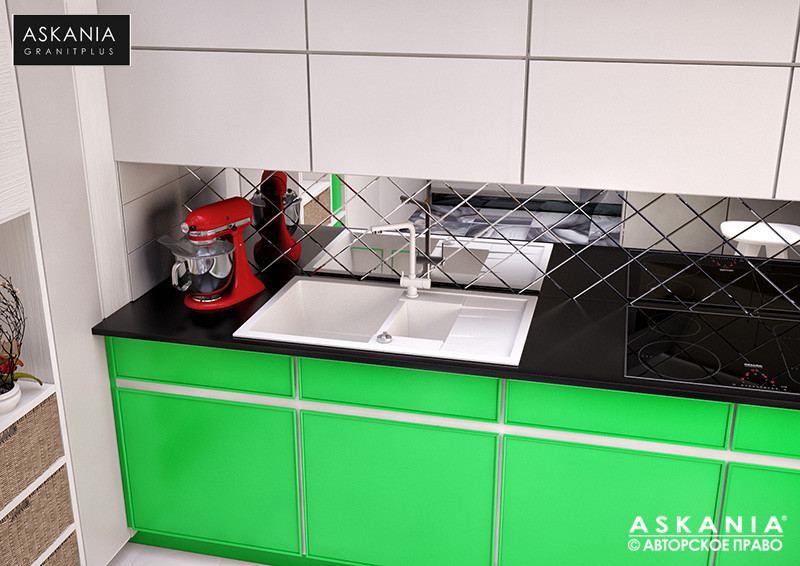 ГРАНИТНА Мойка ASKANIA «BLANCO» RV 02 white