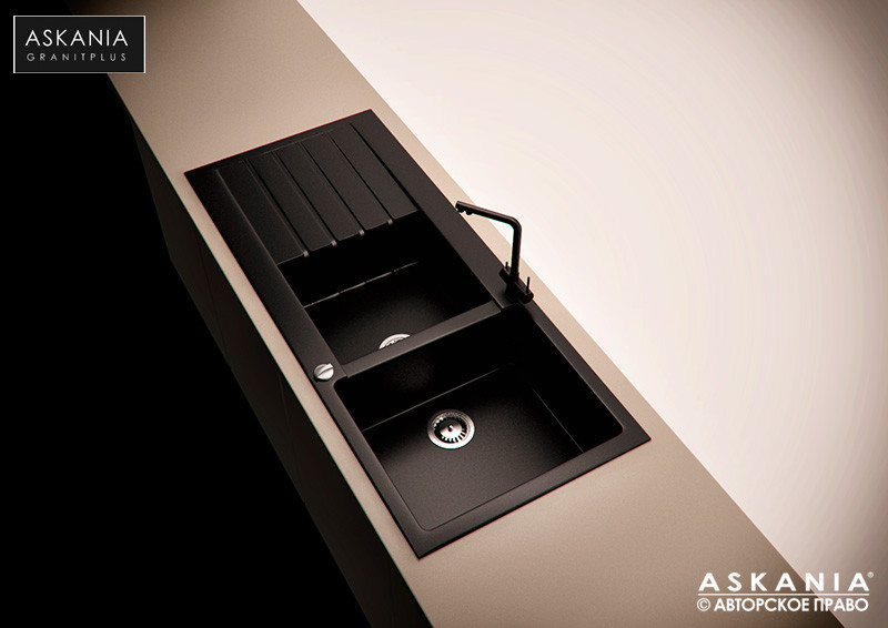 ГРАНИТНА МОЙКА ASKANIA «SHOCK» RV 01 black