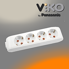 Колодка на 4 гнізда з заземленням Multi-let VIKO