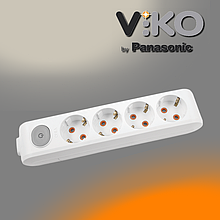 Колодка на 4 гнізда з заземленням та вимикачем Multi-let VIKO