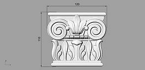 Капітель 17 тонка — 120х110х10 мм, фото 2
