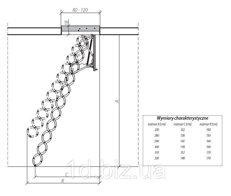 Чердачная лестница Факро (Fakro) LST 70х120 см - фото 2 - id-p12639463