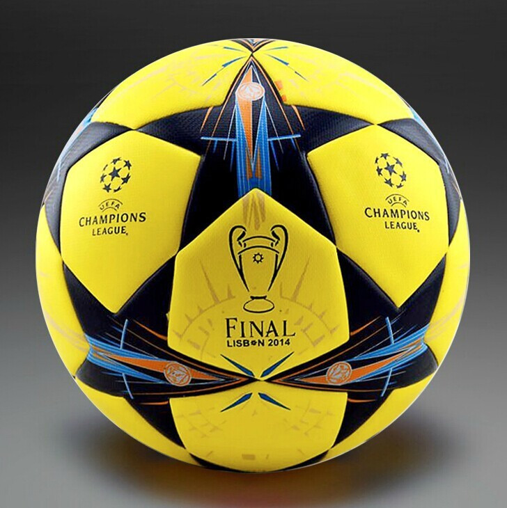 Футбольний м'яч Adidas Champions League football Finale Lisbon 2014 Yellow/Tribe Blue/Solar Blue