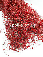 Бусины на леске,цвет красный(1 уп 200 отрезов,1 отрез 1.3м)