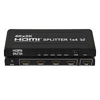 Cплиттер HDMi Splitter 4port, поддержка UHD 4K