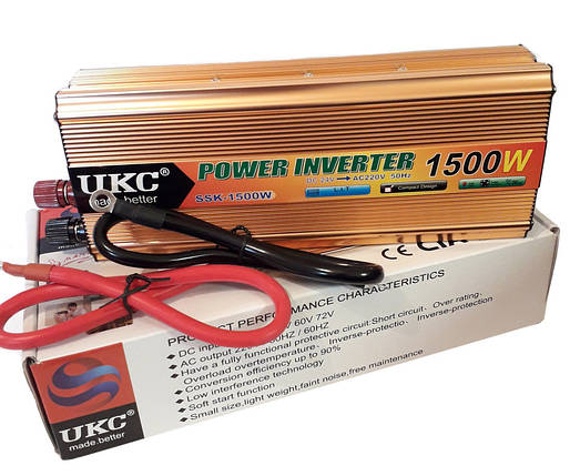 Перетворювач авто інвертор UKC 24V-220V 1500W, фото 3