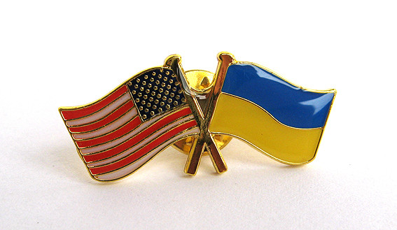 Значок колекційний прапори Україна США, фото 1