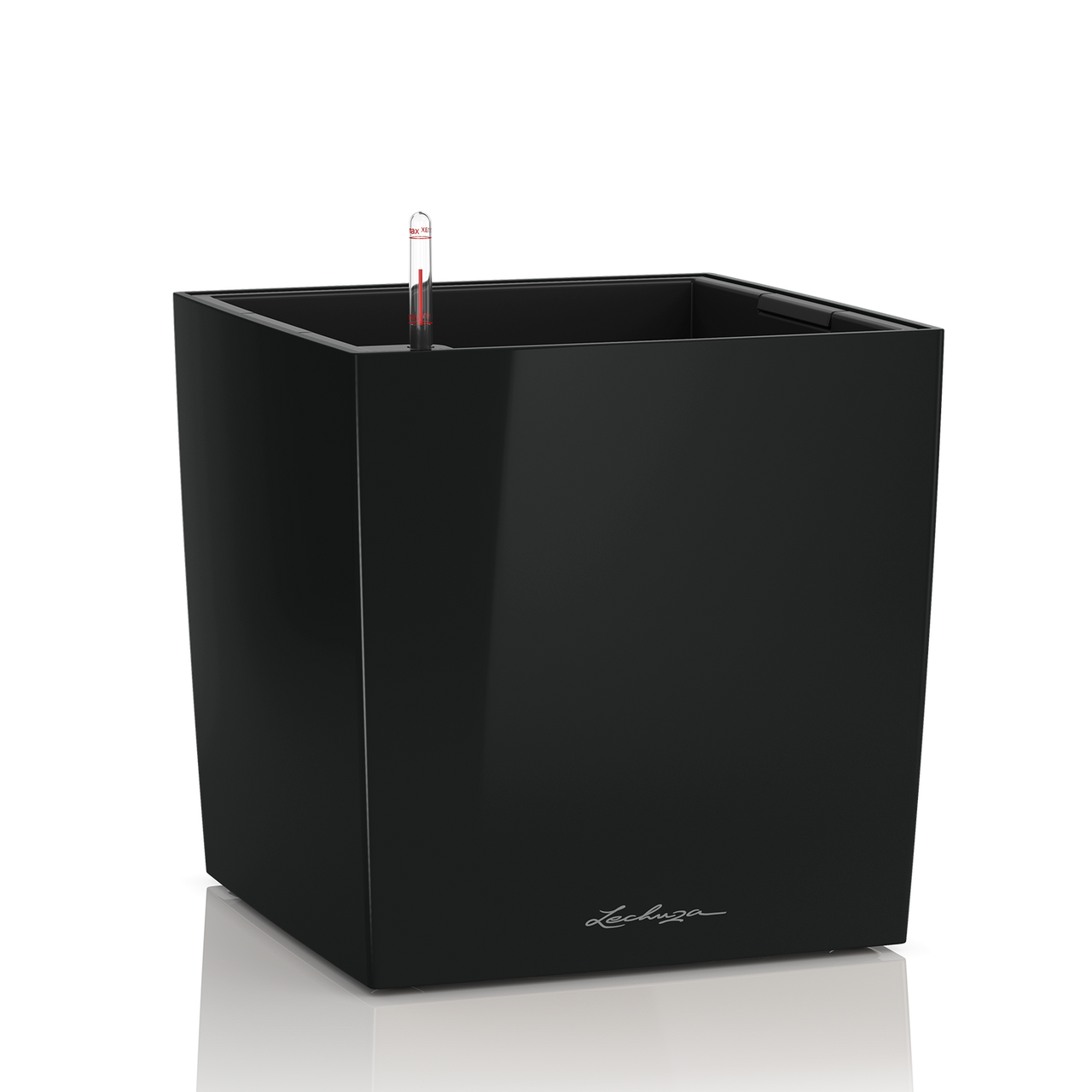 Вазон із кашпо та гідросистемою Cube Premium 30 чорний глянець Lechuza