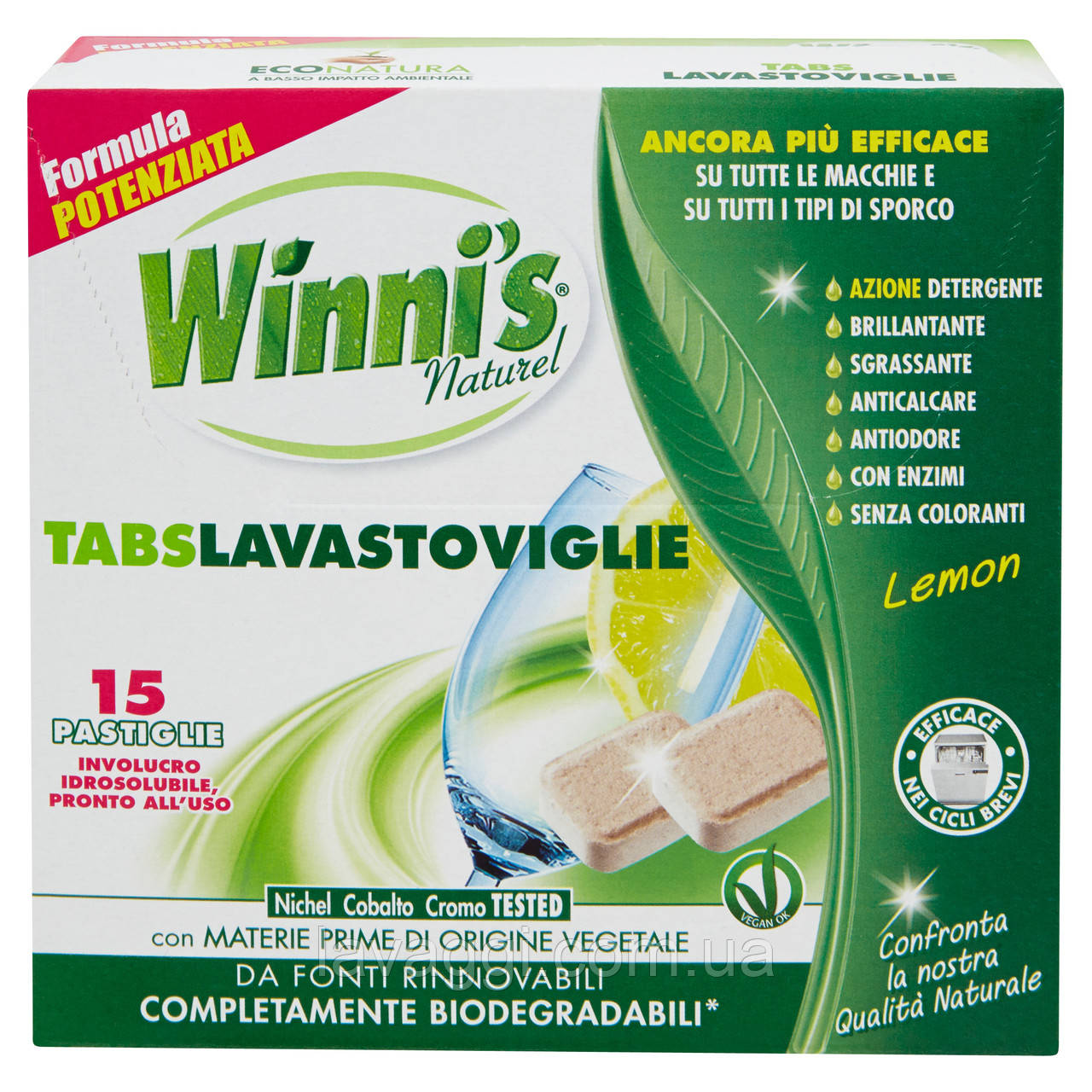 Гіпоалергенні таблетки для посудомийної машини Madel Winni's Tabs Lavastoviglie 15 штук