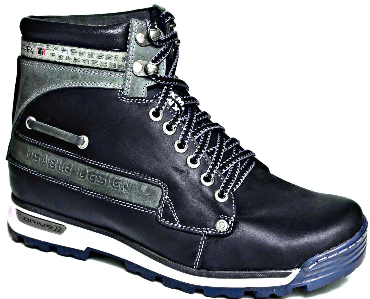 Зимові чоловічі черевики "Max Mayar". Натуральне хутро (Цигейка). Шкіряні. Чорні, фото 1