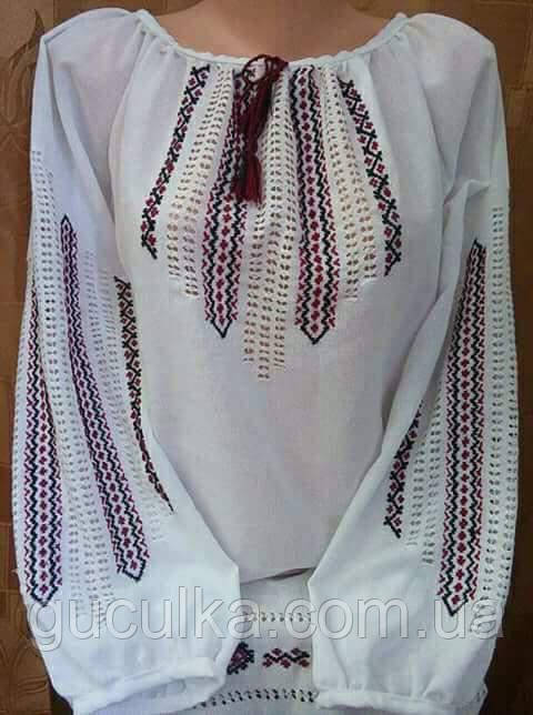 Вишиванка жіноча вишита хрестиком і мережкою, фото 1