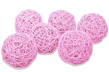 Ротанговий кулька 4 см, світло-рожевий