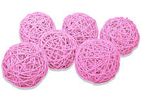 Ротанговый шарик 5 см, розовый