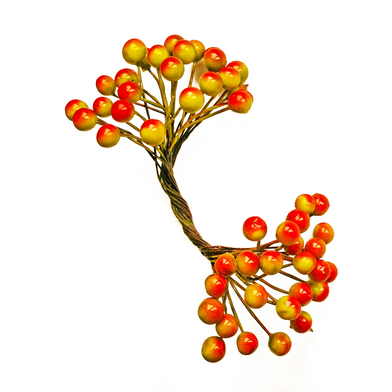 Ягоди гладкі №12 червоні+жовті (8 мм, 40 шт), фото 1