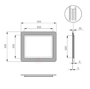 Дзеркало Sanwerk Cosmo White Led 88, фото 2