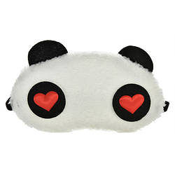 Маска для сну "Панда" хутряна тканину, розмір для дівчат, 100% захист від світла (закохані очі)