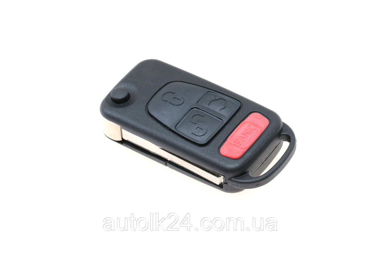 Заготівка корпус викидного ключа 3 кнопки + Panic Mercedes Лезо HU64
