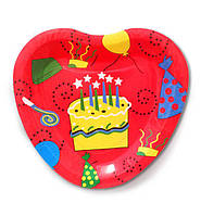 Тарелки в форме сердечка праздничные универсальные " Тортик "