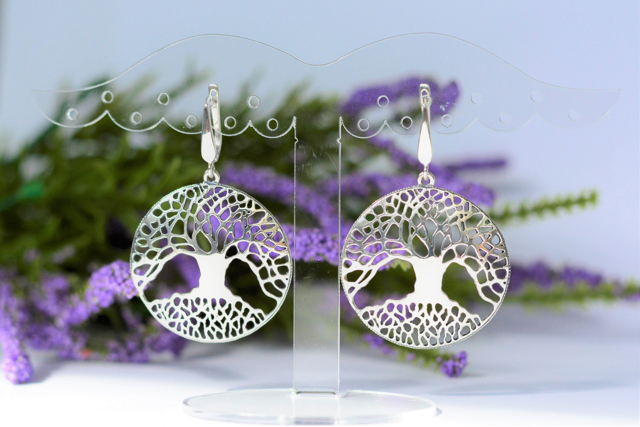 Сережки Ігграсиль, великі, срібло 925.