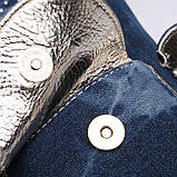 Рюкзак міський жіночий джинсовий зі стразами (синій), фото 3
