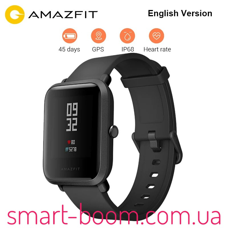 Smart Watch Xiaomi Amazfit Bip A1608 Black ip68 190 мАч - фото 1 - id-p673571633
