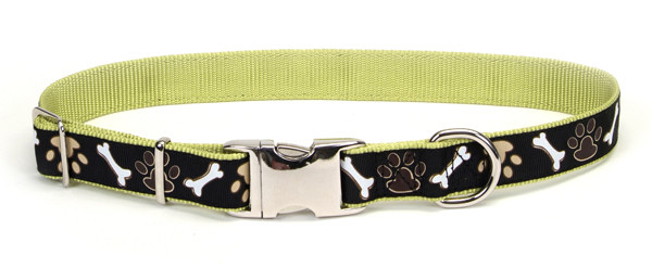 Нашийник (1,6 см*30 см) + повідець для собак Coastal Pet Attire Ribbon, коричневі лапки., фото 1