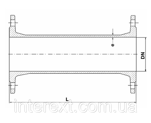 Патрубок чавунний фланцевий Ду100 L=400 мм, фото 2