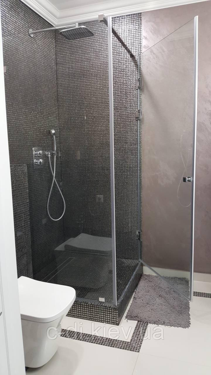 Скляна кутова душова кабіна, фото 1