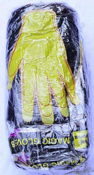 Рукавички жіночі одинарні з начосом Жовта рука Пані Рукавичка, чорні