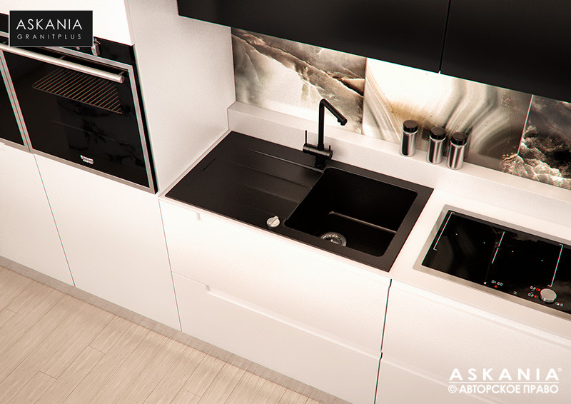 ГРАНІТНА МИЙКА ASKANIA «RIVER» RV 01 black, фото 1