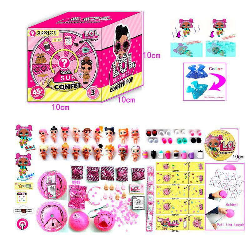 Кукла Лол 24301 "LOL" CONFETTI POP в яйце в коробке , Размер упаковки: 10 см × 10 см × 10 см