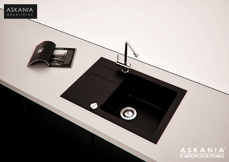 ГРАНИТНА МОЙКА SAKANIA «RIVER 60» RV 01 black, фото 1