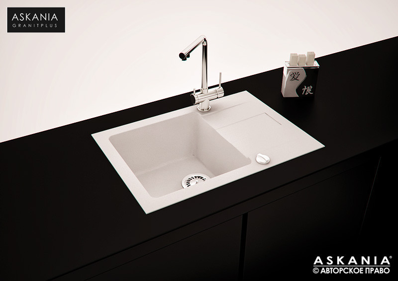 ГРАНИТНА МОЙКА SAKANIA «RIVER 60» RV 02 white