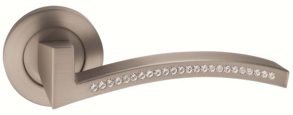 Дверна ручка ORO&ORO FLY 105CR-16E Swarovski MSN перламутровий нікель